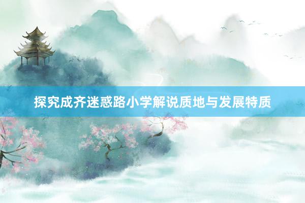 探究成齐迷惑路小学解说质地与发展特质